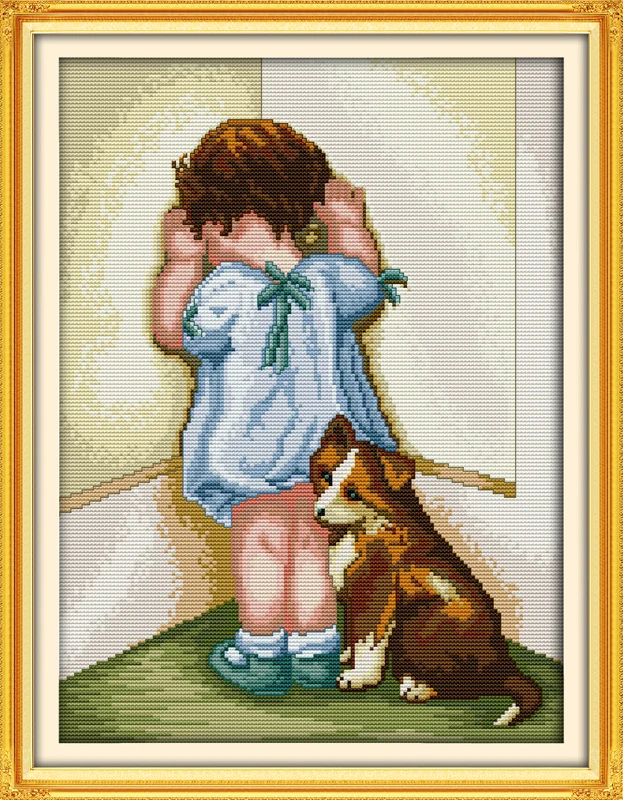 Lovely baby and dog cross stitch kit aida 14ct count white canvas stitches hand craft embroidery DIY handmade needlework plus
Lovely baby and dog cross stitch kit aida 14ct count white canvas stitches hand craft embroidery DIY handmade needlework plus