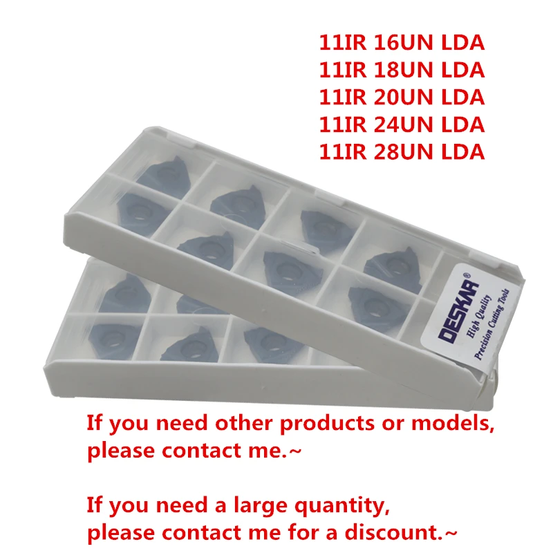 10 шт./кор. DESKAR 11IR 16UN LDA/11IR 18UN LDA/11IR 20UN LDA/11IR 24UN LDA/11IR 28UN LDA карбидные резьбовые вставки бесплатная доставка
10 шт./кор. DESKAR 11IR 16UN LDA/11IR 18UN LDA/11IR 20UN LDA/11IR 24UN LDA/11IR 28UN LDA карбидные резьбовые вставки бесплатная доставка