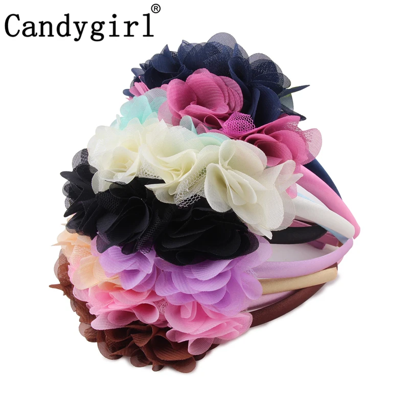 

1pc Bohemia Wreath Headbands Women Girls Chiffon Flowers Floral Garlands Wedding Hair Accessories Boho Bandanas Crown Headwear