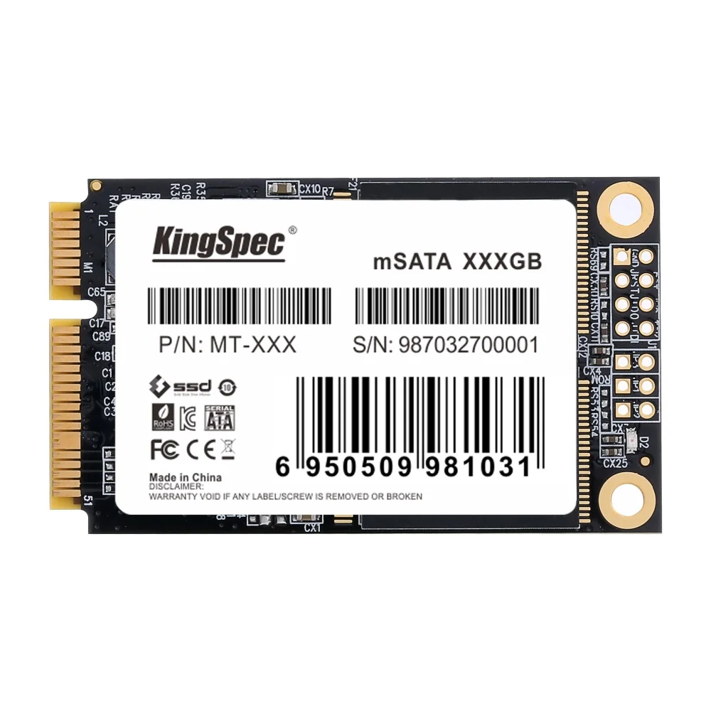 MT-64 KingSpec 60 ГБ SATA3 mSATA для планшетных ПК/Ультра книги/Ноутбуки оригинальный Mini PCI