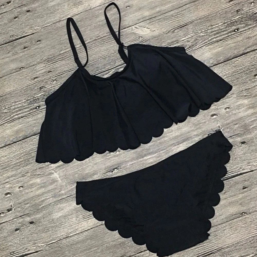 Sexy Black Frill Bandeau Bikini Set Ruffles Tank Crop Top Swimwear Women Backless Summer Elegant Beachwear Bathing Suit Biquinis
Sexy Black Frill Bandeau Bikini Set Ruffles Tank Crop Top Swimwear Women Backless Summer Elegant Beachwear Bathing Suit Biquinis