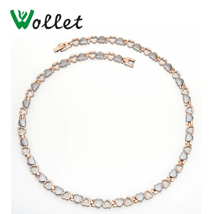 Wollet Jewelry Heart Design Rose Gold Color 316L Stainless Steel Necklace Pendant for Women 5 in 1 Health Care Bio Magnet
Wollet Jewelry Heart Design Rose Gold Color 316L Stainless Steel Necklace Pendant for Women 5 in 1 Health Care Bio Magnet