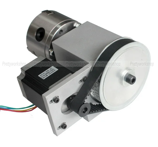 80mm 3-jaw Chuck Nema23 Stepper Motor Kit for CNC Router 4th Rotation Axis Lathe Machine | Инструменты
