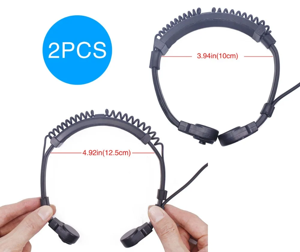 2 шт. ABBREE выдвижной горловой микрофон PTT наушники гарнитура для Kenwood BAOFENG BF 888s UV 5R 82