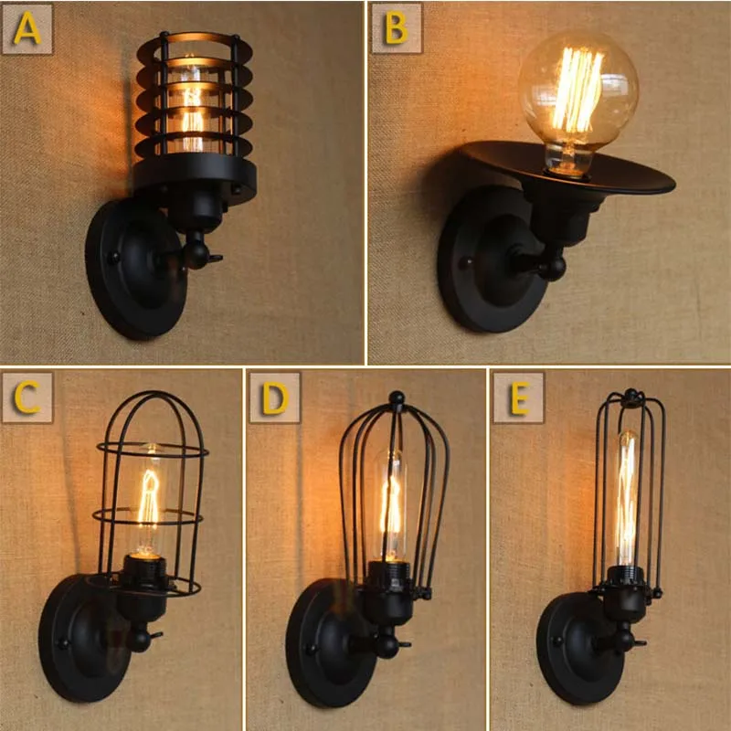 Vintage Paint Industrial Metal Wall Lamp Black Retro Loft style Sconce Lamp Fixtures with E27 Edison Bulb for Hallway Home 220V
Vintage Paint Industrial Metal Wall Lamp Black Retro Loft style Sconce Lamp Fixtures with E27 Edison Bulb for Hallway Home 220V