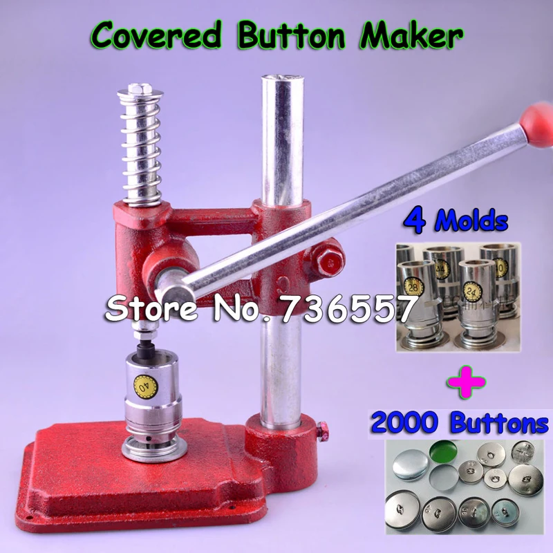 Fabric Covered Button Press Machine Handmade Fabric Self Cover Button Maker Machines Mold Tools + 4 Molds + 2000 pcs buttons
Fabric Covered Button Press Machine Handmade Fabric Self Cover Button Maker Machines Mold Tools + 4 Molds + 2000 pcs buttons