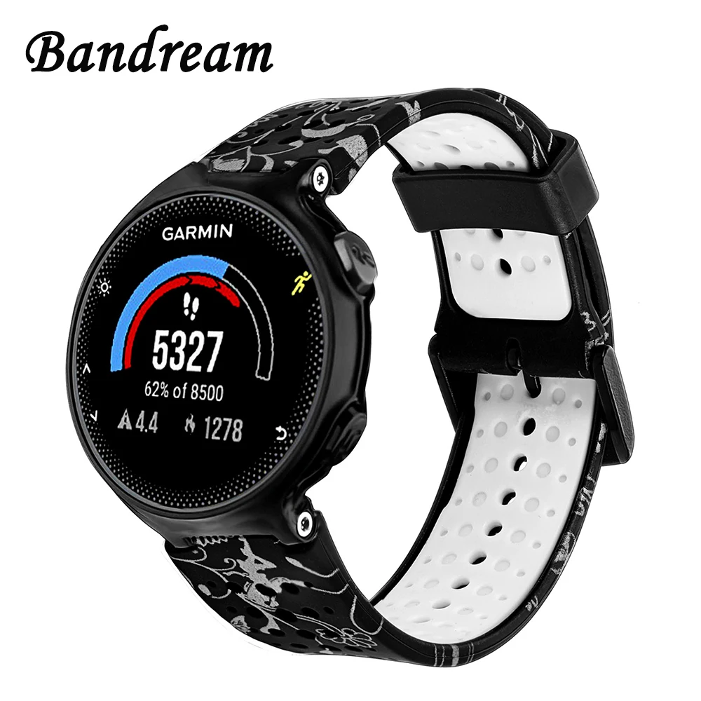 Двухцветный силиконовый резиновый ремешок для наручных часов Garmin Forerunner 235 220 230 620