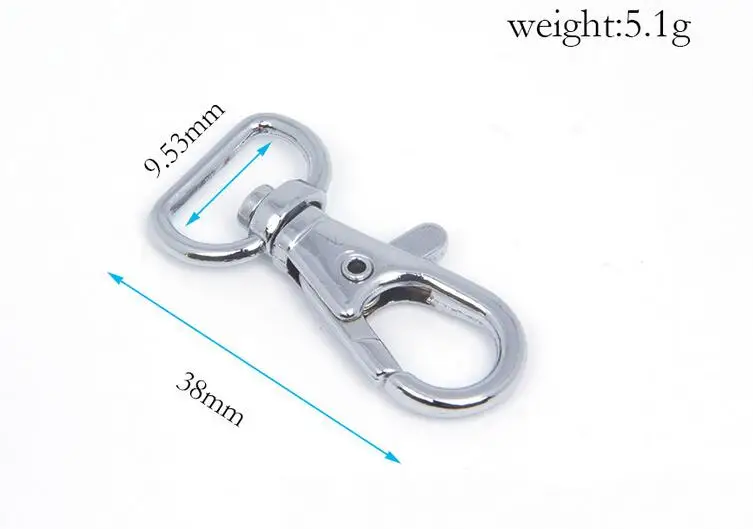 9.53x38mm Nickle, Silver trigger snap for bag, hardware accessories,handbag hook swivel clasp Dog clip hook metal Clip Buckle
9.53x38mm Nickle, Silver trigger snap for bag, hardware accessories,handbag hook swivel clasp Dog clip hook metal Clip Buckle