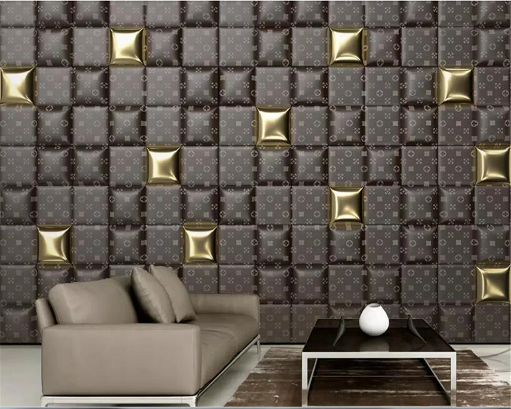 beibehang Custom photo wallpaper 3d bedroom mural checkered stitching soft pack wall background | Обустройство дома