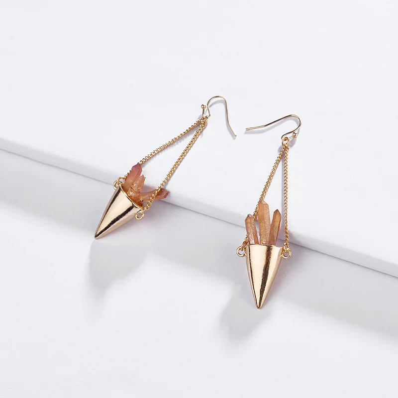 HUIDANG Fashion Jewelry Gold Color Natural Quartz Stone Drop Earring Trendy Female Pendant Earrings
HUIDANG Fashion Jewelry Gold Color Natural Quartz Stone Drop Earring Trendy Female Pendant Earrings