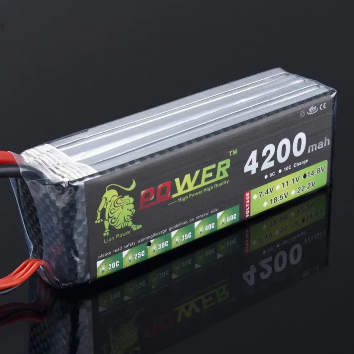 Высокое качество LiPo батарея 4S 4200mAh 14 8 v 30C Лев мощность для RC вертолет автомобиль
