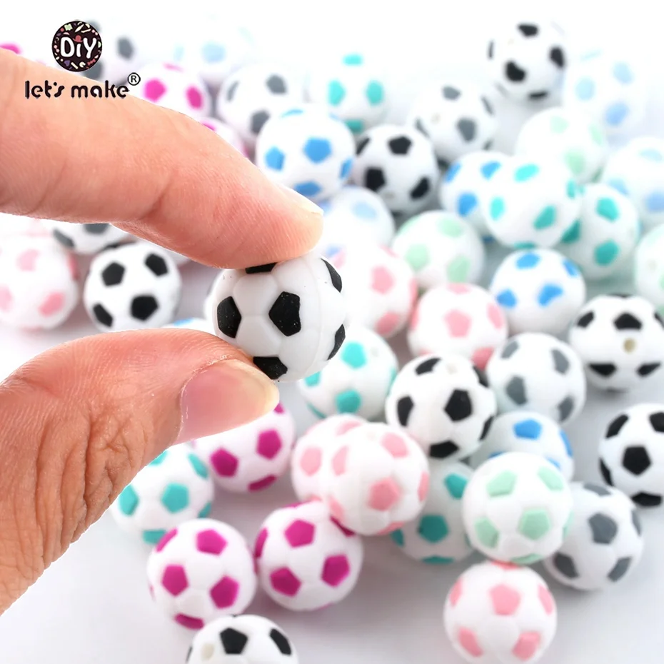 Let's Make Silicone Football 50PC BPA Free Silicone Teether Silicone Chewing Beads Nursing Accessories Nursing Necklace Pendant
Let's Make Silicone Football 50PC BPA Free Silicone Teether Silicone Chewing Beads Nursing Accessories Nursing Necklace Pendant