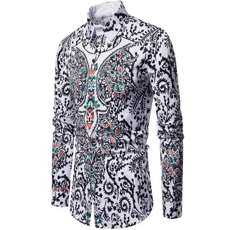 Spring/summer new men's fashion ethnic floral 3D printed lapel men's long-sleeve shirt CS9060
Spring/summer new men's fashion ethnic floral 3D printed lapel men's long-sleeve shirt CS9060