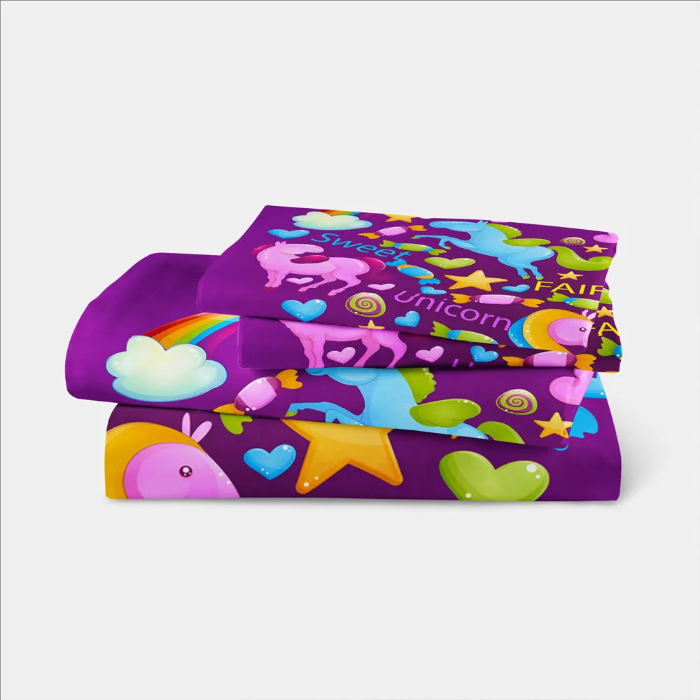 Colorful Cartoon Heart Bedding Set Unicorn Print Duvet Cover Purple Bedclothes Girls Sweet Quilt Cover Pillowcase 3Pcs D40
Colorful Cartoon Heart Bedding Set Unicorn Print Duvet Cover Purple Bedclothes Girls Sweet Quilt Cover Pillowcase 3Pcs D40