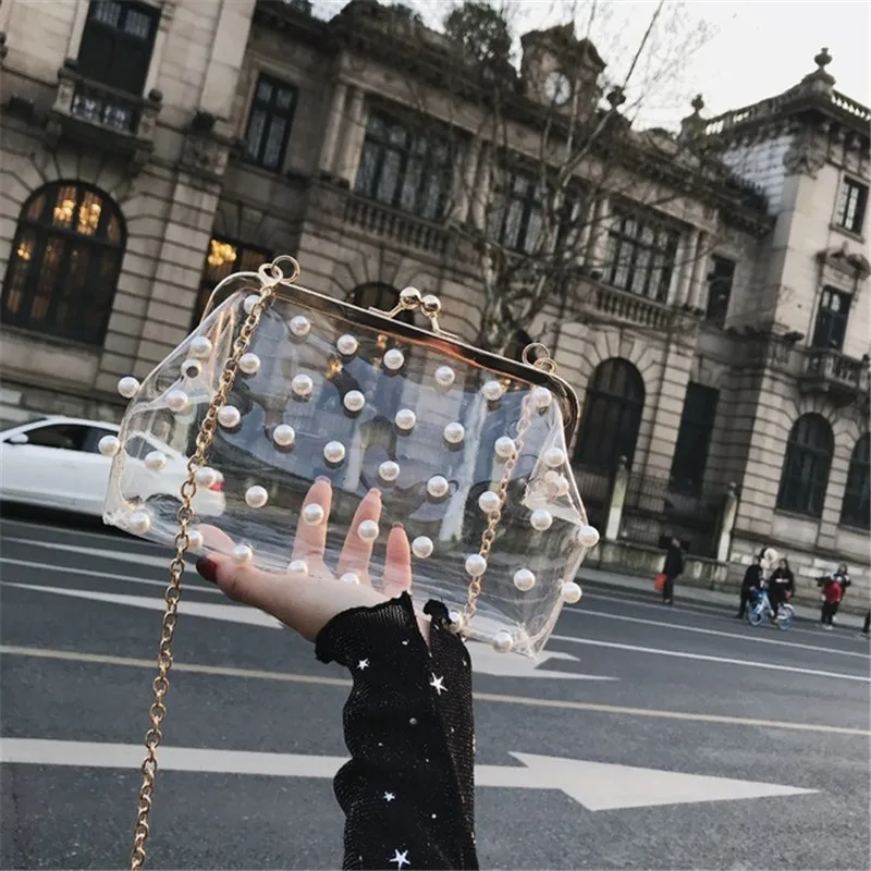 Brand Fashion Transparent Shoulder Bag 2019 New Pearl Beaded Chain Bags Crossbody For Women Clear Jelly PVC Small Square Bags
Brand Fashion Transparent Shoulder Bag 2019 New Pearl Beaded Chain Bags Crossbody For Women Clear Jelly PVC Small Square Bags