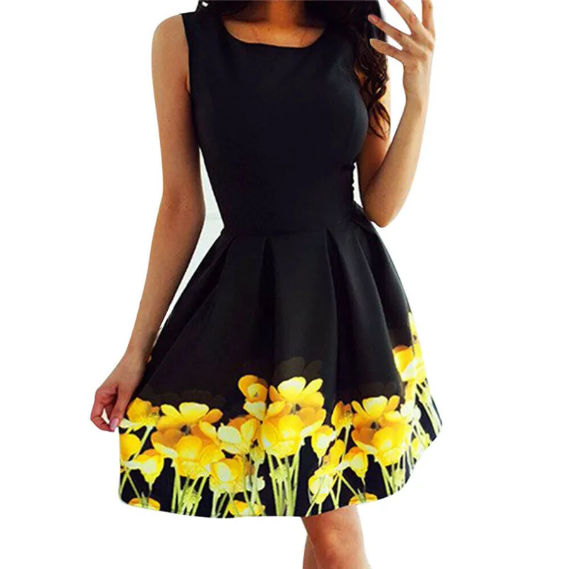 Wome Summer Elegant Ladies OL A-line Dress Sleeveless O-neck Sundress Holiday Dress
Wome Summer Elegant Ladies OL A-line Dress Sleeveless O-neck Sundress Holiday Dress