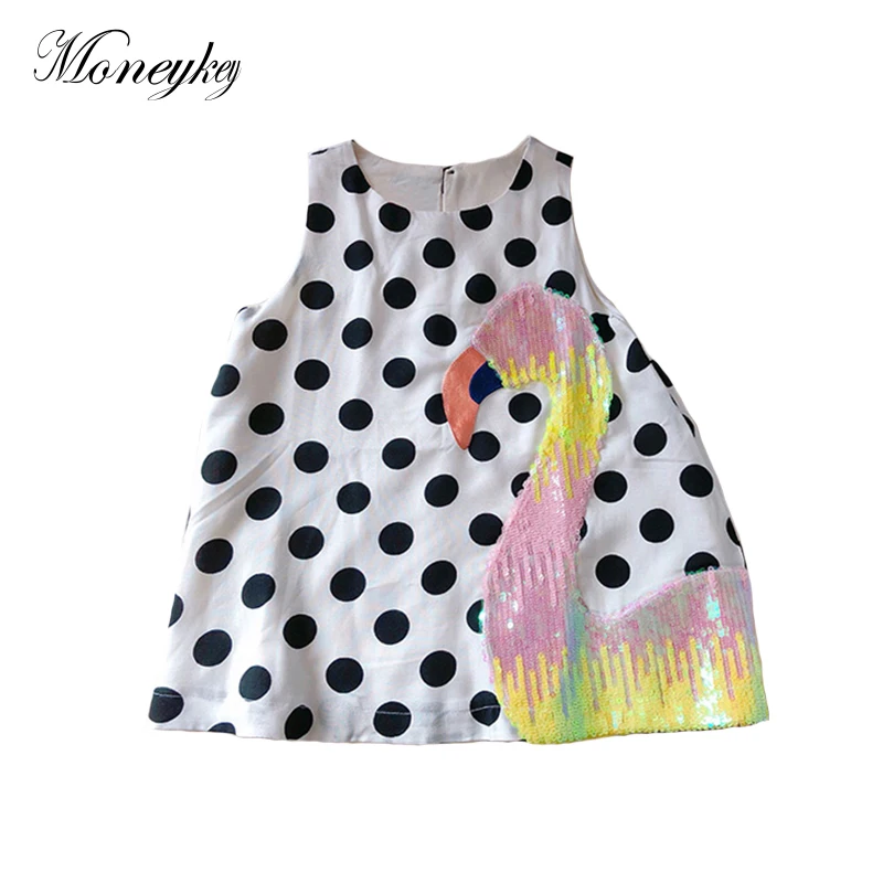 Summer Girls Dress Brand Dot Cartoon Flamingos Sequins Toddler Girl Dresses Sleeveless Girl Vestidos Cotton Children Beach Dress
Summer Girls Dress Brand Dot Cartoon Flamingos Sequins Toddler Girl Dresses Sleeveless Girl Vestidos Cotton Children Beach Dress