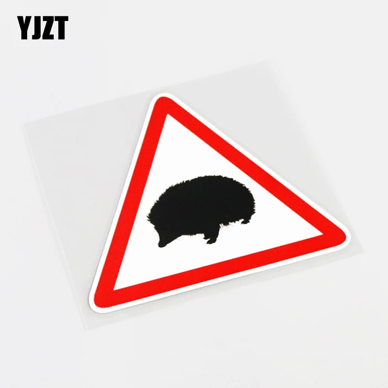 

YJZT 11CM*9.4CM Funny Warning Mark Animal Hedgehog Car Sticker Decal PVC 13-0824
