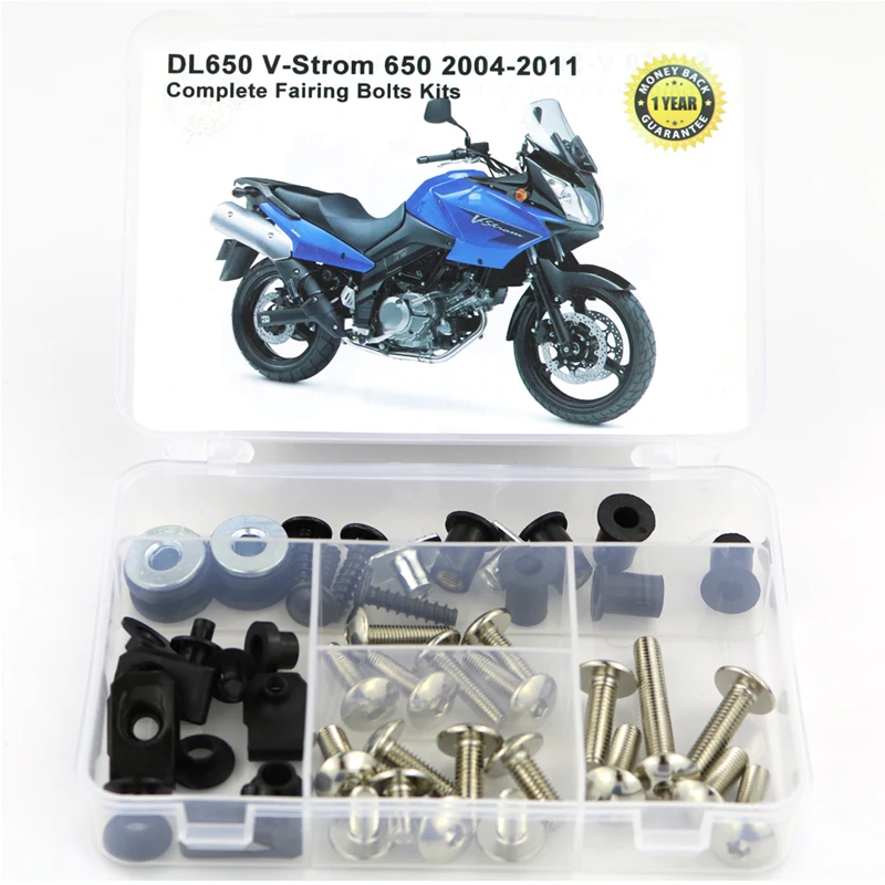 Подходит для Suzuki DL650 V-Strom 650 2004-2011, полный комплект болтов для мотоцикла, винты для кузова, стальные зажимы, закрывающий болт
Подходит для Suzuki DL650 V-Strom 650 2004-2011, полный комплект болтов для мотоцикла, винты для кузова, стальные зажимы, закрывающий болт