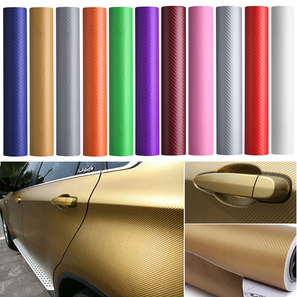 1 рулон 3D углеродного волокна виниловые наклейки для автомобиля DIY красочная