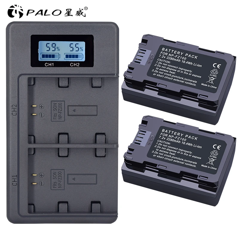 PALO 2 шт 2280mAh NP-FZ100 NPFZ100 батарея + LCD двойное USB Цифровое зарядное устройство для Sony NP-FZ100, BC-QZ1, Sony a9, a7R III, a7 III,
PALO 2 шт 2280mAh NP-FZ100 NPFZ100 батарея + LCD двойное USB Цифровое зарядное устройство для Sony NP-FZ100, BC-QZ1, Sony a9, a7R III, a7 III,