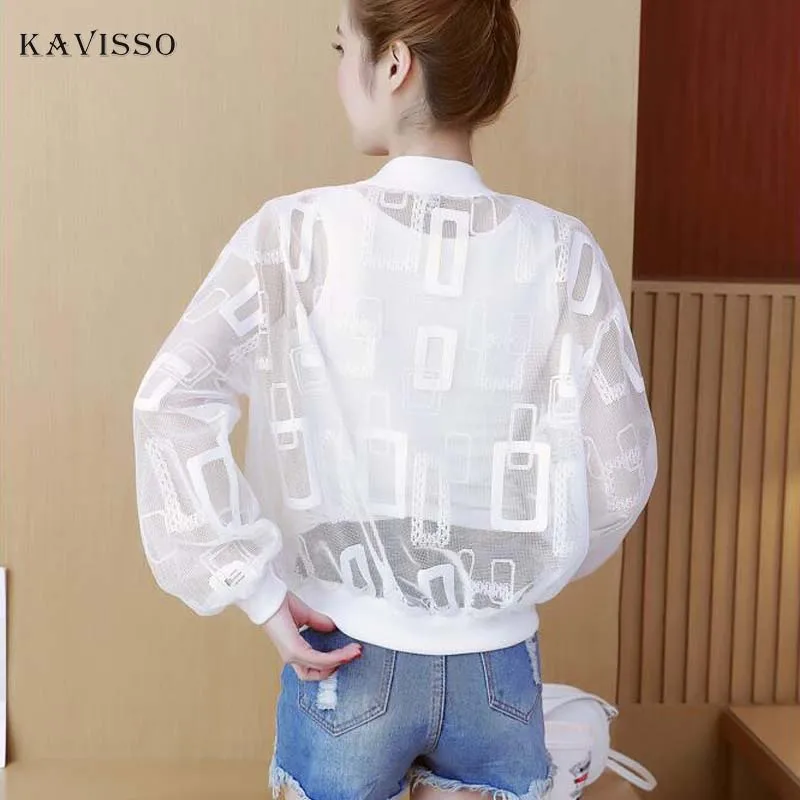 KAVISSO Mesh Embroidery Jacket Women Zipper Short Coat 2019 Summer Thin Sun Protection Punk Jacket Outwear Woman Clothes S-XL
KAVISSO Mesh Embroidery Jacket Women Zipper Short Coat 2019 Summer Thin Sun Protection Punk Jacket Outwear Woman Clothes S-XL