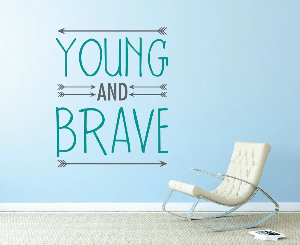 Removeble yong and Brave Quotes Motivation Wall Sticker Arrows Boys Boho Wall Decal House Interior Decorative Wall Decal NY-277
Removeble yong and Brave Quotes Motivation Wall Sticker Arrows Boys Boho Wall Decal House Interior Decorative Wall Decal NY-277