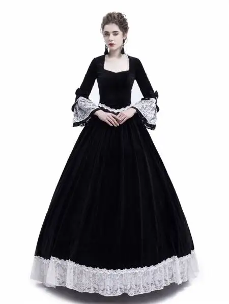 High Quality Black Marie Antoinette Masked Ball Gothic Victorian Ball Gown Pleated Lace Gown Civil War Costume Renaissance
High Quality Black Marie Antoinette Masked Ball Gothic Victorian Ball Gown Pleated Lace Gown Civil War Costume Renaissance