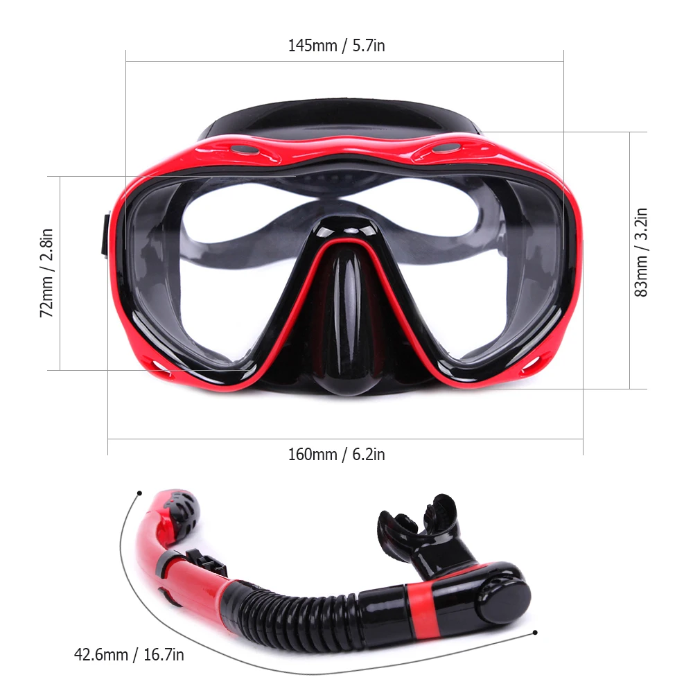 

Whale Professional Diving Mask Scuba Snorkel Swimming Goggles Dry Snorkel Tube Set Men Women Anti-fog Diving Goggles for Camera