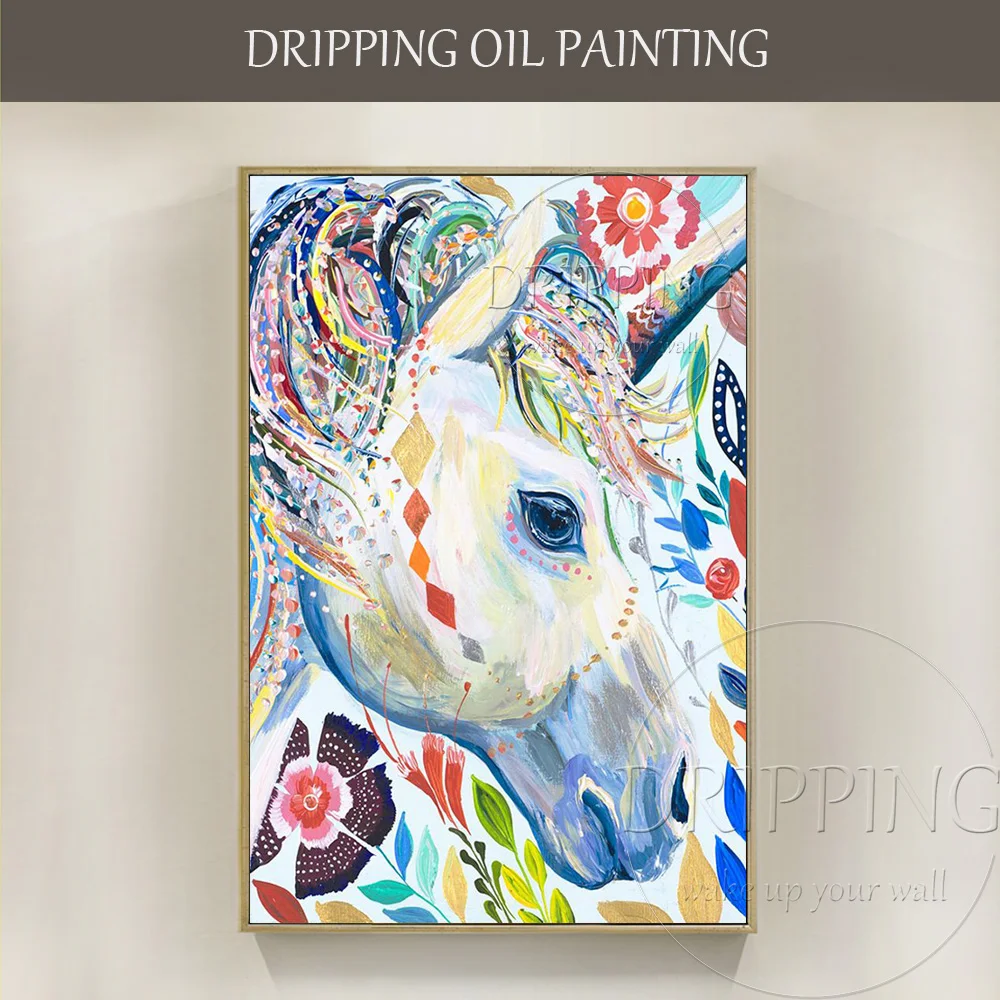 Free Shipping Artist Hand-painted High Quality Specially Horse Animal Unicorn Oil Painting on Canvas Colorful Unicorn Painting
Free Shipping Artist Hand-painted High Quality Specially Horse Animal Unicorn Oil Painting on Canvas Colorful Unicorn Painting