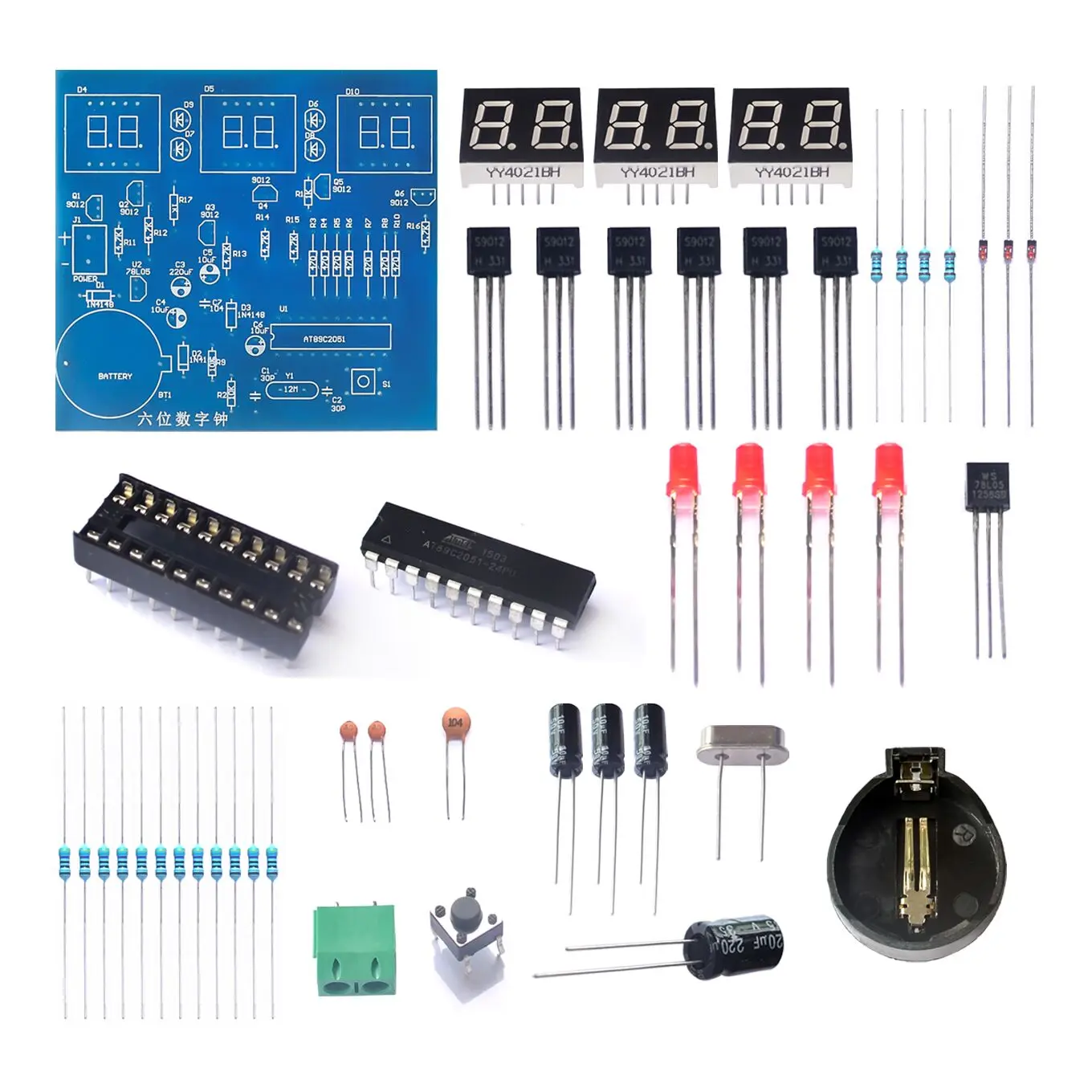 【AH robot】наборы сделай сам AT89C2051 электронные часы цифровая трубка светодиодный