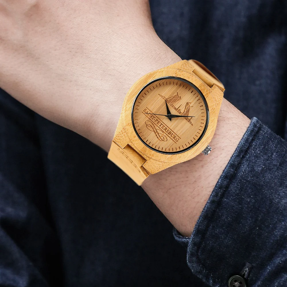 YISUYA Fashion Bamboo Wooden Watch for Men Unique St. Petersburg Design Luxury Minimalist Quartz Leather Band Wrist Watches
YISUYA Fashion Bamboo Wooden Watch for Men Unique St. Petersburg Design Luxury Minimalist Quartz Leather Band Wrist Watches