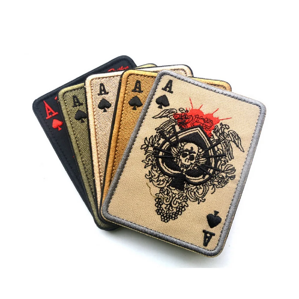 3D High Quality 100% Embroidery Patches Loops And Hook Death Card Rectangular Patch Poker Armband Spade A Poker Patches
3D High Quality 100% Embroidery Patches Loops And Hook Death Card Rectangular Patch Poker Armband Spade A Poker Patches