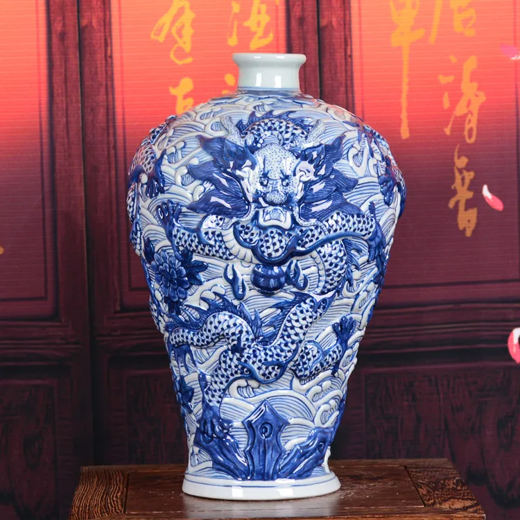 Jingdezhen Ceramic Sculpture Shadow green vase porcelain Xiang Yunlong home of modern fashion floor big vase
Jingdezhen Ceramic Sculpture Shadow green vase porcelain Xiang Yunlong home of modern fashion floor big vase
