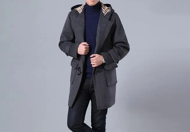 M-4XL HOT / Winter Men's New Fashion Hooded Horn Coat Of Cultivate One's Morality Long Wool Coat
M-4XL HOT / Winter Men's New Fashion Hooded Horn Coat Of Cultivate One's Morality Long Wool Coat
