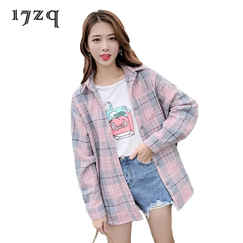 17zq 2018 New Fashion Shirt Loose Spring Autumn Square Collar Women Shirt Long Sleeve Pink Plaid Embroidery Shirt T1101#
17zq 2018 New Fashion Shirt Loose Spring Autumn Square Collar Women Shirt Long Sleeve Pink Plaid Embroidery Shirt T1101#