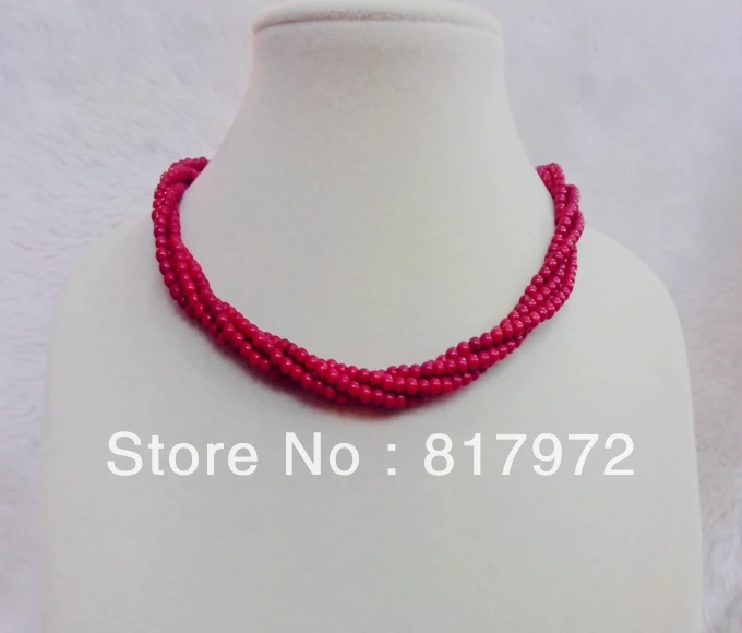 4Rows 4mm Bead Red Coral stone howlite Round Bead Multilayer Twined Handmade Necklace Woman jewelry Party charm &6N00139
4Rows 4mm Bead Red Coral stone howlite Round Bead Multilayer Twined Handmade Necklace Woman jewelry Party charm &6N00139