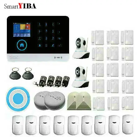 

SmartYIBA Wireless Home Burglar Security Alarm Camera System WIFI GSM SMS IOS/Android Apps Control Smoke/Glass Break Detection