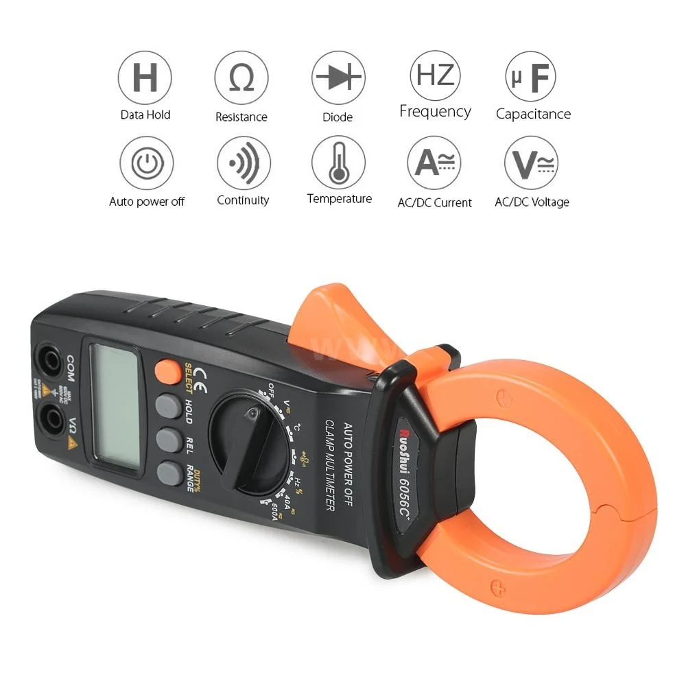 DHL 20PCS Counts Handheld Digital Clamp Meter Multimeter AC/DC Voltage AC Current Portable LCD Display 6016A
DHL 20PCS Counts Handheld Digital Clamp Meter Multimeter AC/DC Voltage AC Current Portable LCD Display 6016A