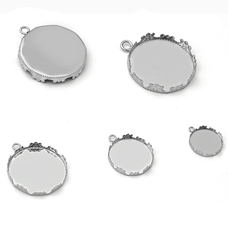 Stainless Steel Round Pendant Setting 12mm 15mm 20mm 25mm Glass Cabochon Base Tray Bezel Blank Jewelry DIY Findings Components
Stainless Steel Round Pendant Setting 12mm 15mm 20mm 25mm Glass Cabochon Base Tray Bezel Blank Jewelry DIY Findings Components