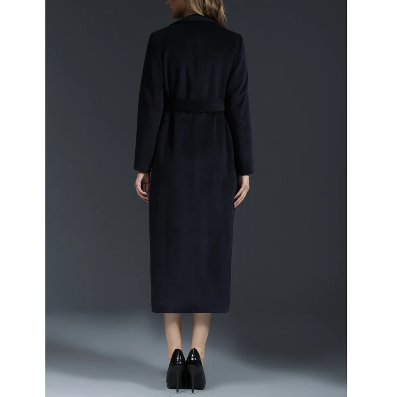 Женское длинное шерстяное пальто ZADORIN элегантное приталенное подиумное с