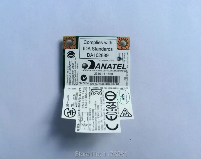 Двухдиапазонный Broadcom BCM943228HMB 802.11a/b/g/n 300 Мбит/с WiFi Bluetooth Беспроводной 4 0 Половина