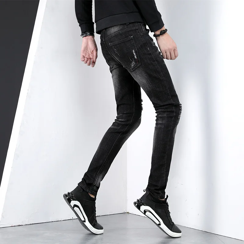 Fashion Jeans for Men Casual Black Elastic Bottoms Zipper Jean Men 2019 Spring Summer Hip Hop Ripped Straight Jeans
Fashion Jeans for Men Casual Black Elastic Bottoms Zipper Jean Men 2019 Spring Summer Hip Hop Ripped Straight Jeans