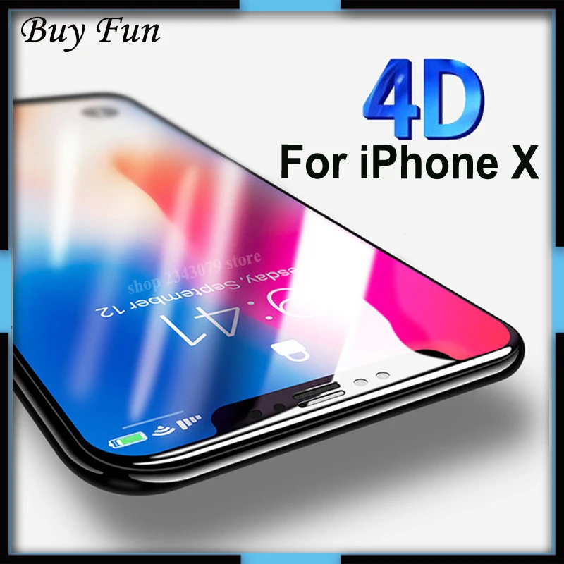 4D Защита экрана для iPhone X полное покрытие закаленное стекло Apple 10 чехол IX защитная