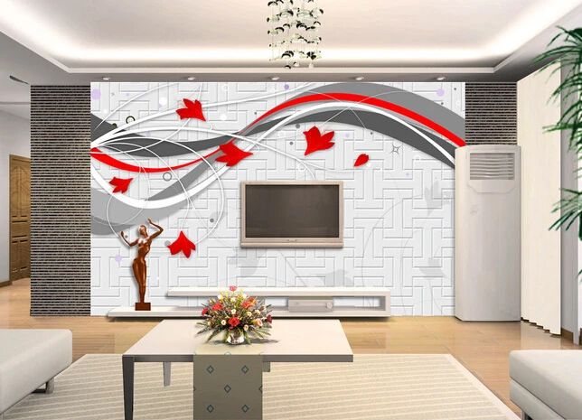 The latest custom 3D murals dynamic line flowers living room sofa TV wall bedroom background paper | Обустройство дома