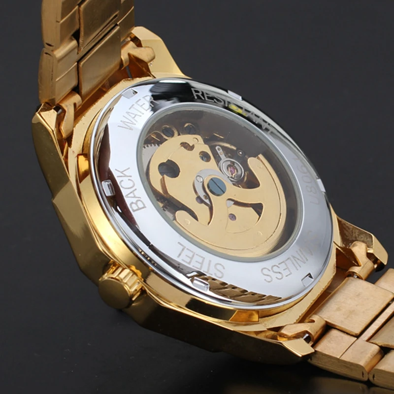 2021 Cool Mechanical Automatic Watch Men Black Stainless Steel Wrist Watch For Men Gold Skeleton Dial relojes automaticos hombre
2021 Cool Mechanical Automatic Watch Men Black Stainless Steel Wrist Watch For Men Gold Skeleton Dial relojes automaticos hombre