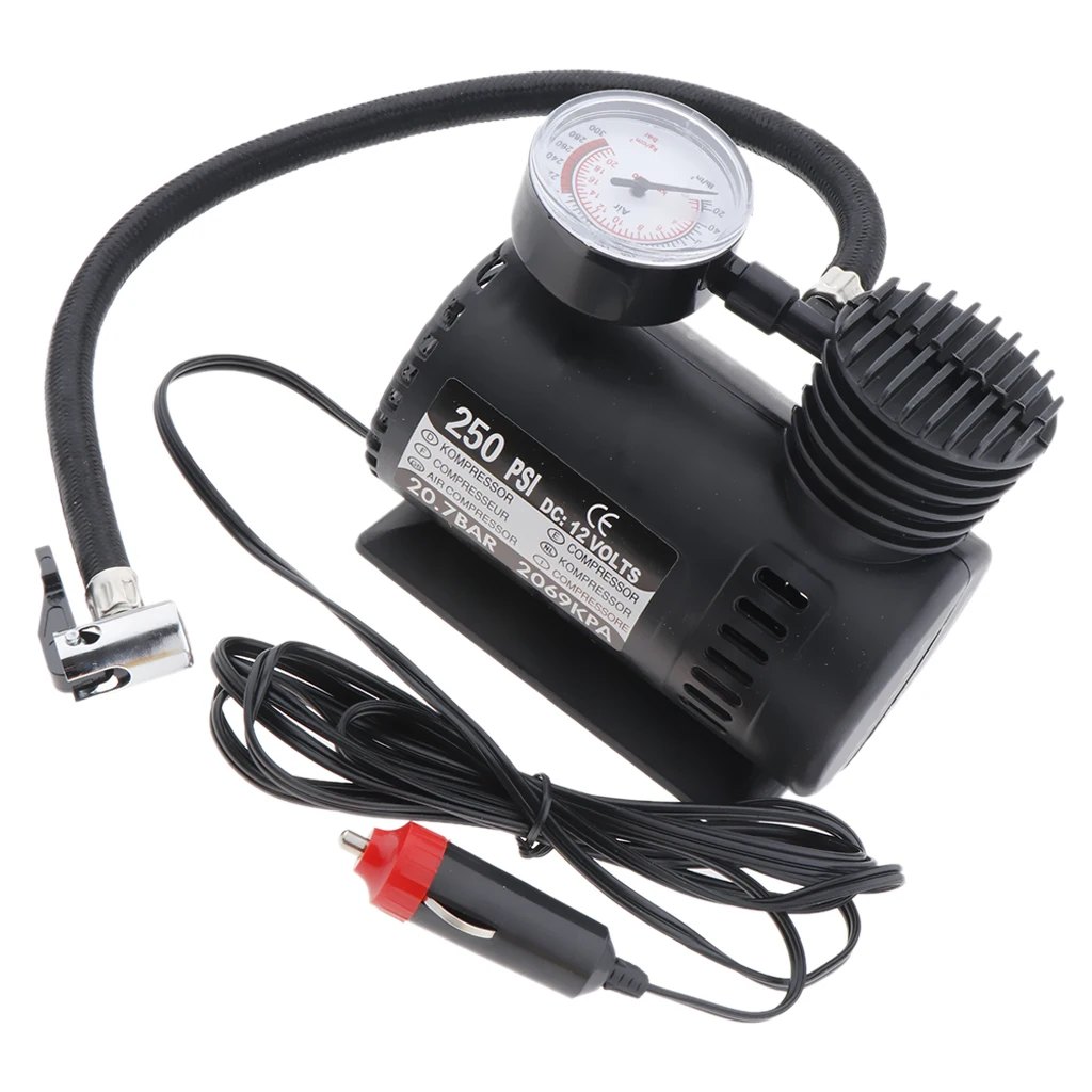 300 PSI 12V Car Auto Pump Tire Inflator Mini Air Compressor with Gauge Car Wash Maintenance for Bicycle Car Motorcycle
300 PSI 12V Car Auto Pump Tire Inflator Mini Air Compressor with Gauge Car Wash Maintenance for Bicycle Car Motorcycle
