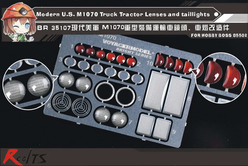 RealTS Voyager BR35107 1/35u. Линзы и задние фонари для трактора грузовика M1070 (для HB85502)
RealTS Voyager BR35107 1/35u. Линзы и задние фонари для трактора грузовика M1070 (для HB85502)