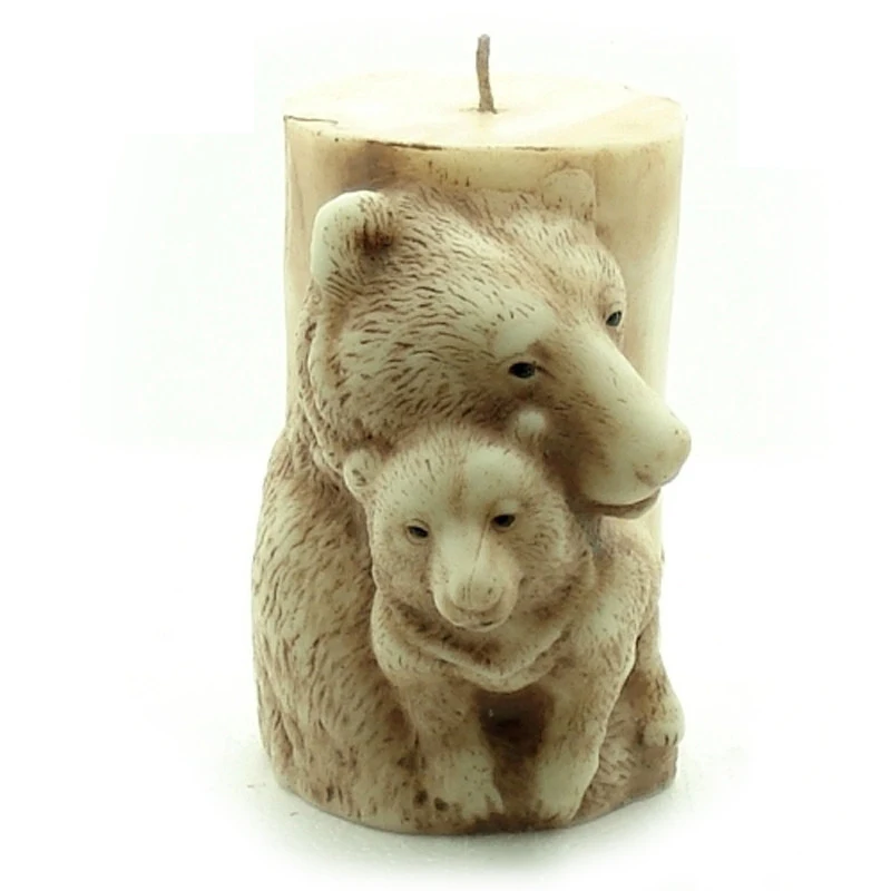 3D Bear Relief Silicone Candle Mold DIY Craft Handmade Resin Soap Mould