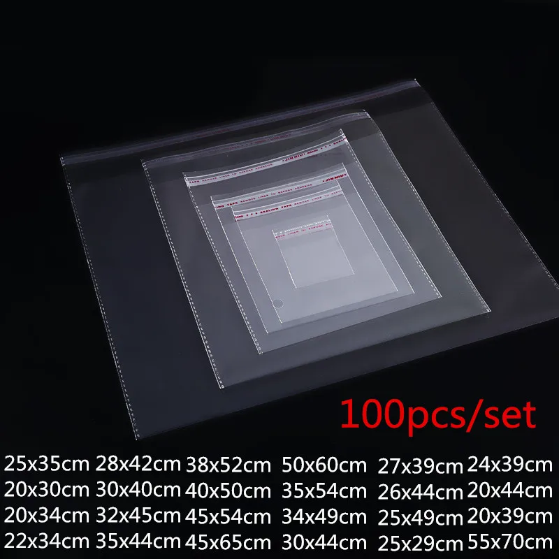 Фото 100 шт./компл. прозрачные самоклеящиеся пластиковые пакеты для упаковки ювелирных